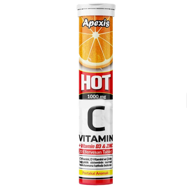 Apexis Vitamin C Çinko Hot Efervesan 20 Tablet - 1