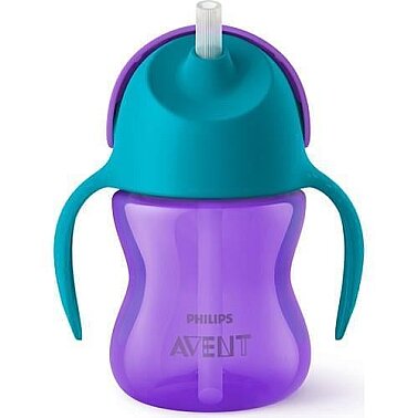 Avent SCF796/02 Desenli Pipetli Bardak 200 ml - Kız - Philips Avent