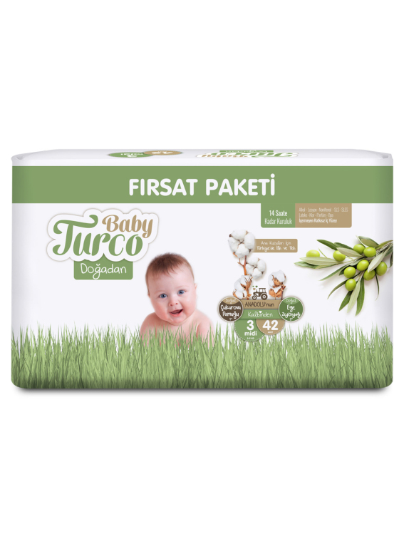 Baby Turco Doğadan Fırsat Paketi Bebek Bezi 3 Midi Numara 42 Adet - 1
