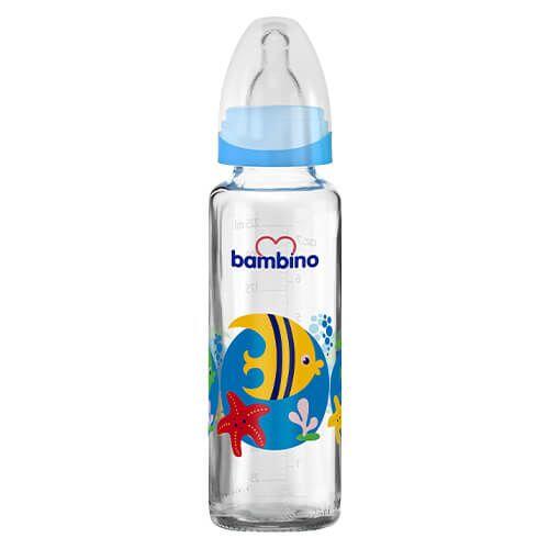 Bambino Cam Biberon 225 ml - Blister (Pembe, Mavi, Kırmızı, Krem)