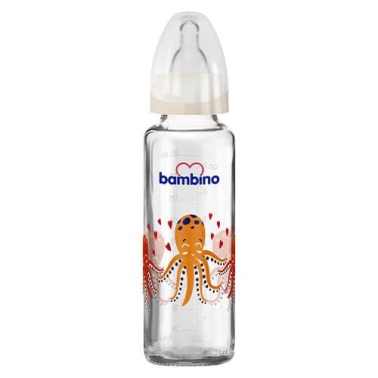 Bambino Cam Biberon 225 ml - Blister (Pembe, Mavi, Kırmızı, Krem) - 1