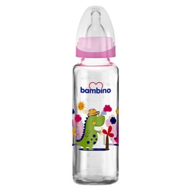 Bambino Cam Biberon 225 ml - Blister (Pembe, Mavi, Kırmızı, Krem) - 3