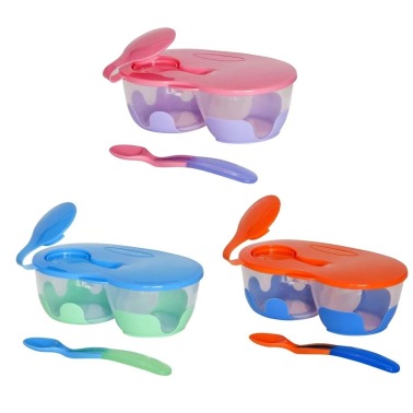 Bebedor İki Bölmeli Tabak ve Kaşık Seti 6+ Ay - Bebedor