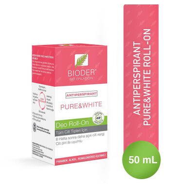 Bioder Antipersprant Pure & White Unisex Roll-On 50 ml - Bioder
