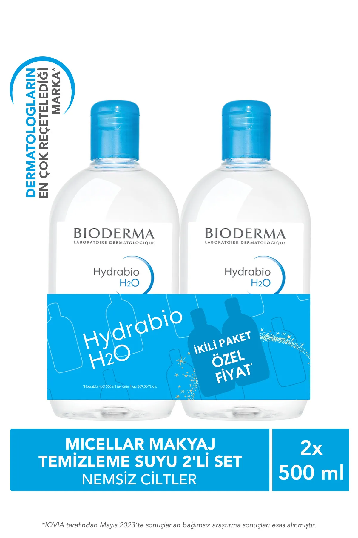 Bioderma Hydrabio H2O 500 ml - 1 Alana 1 Hediye PUANSIZ - Bioderma