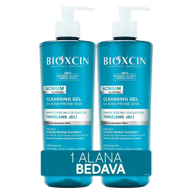 Bioxcin Acnium Sebum Dengeleyici Yüz Yıkama Jeli 500 ml + 500 ml Avantaj Paket - 1