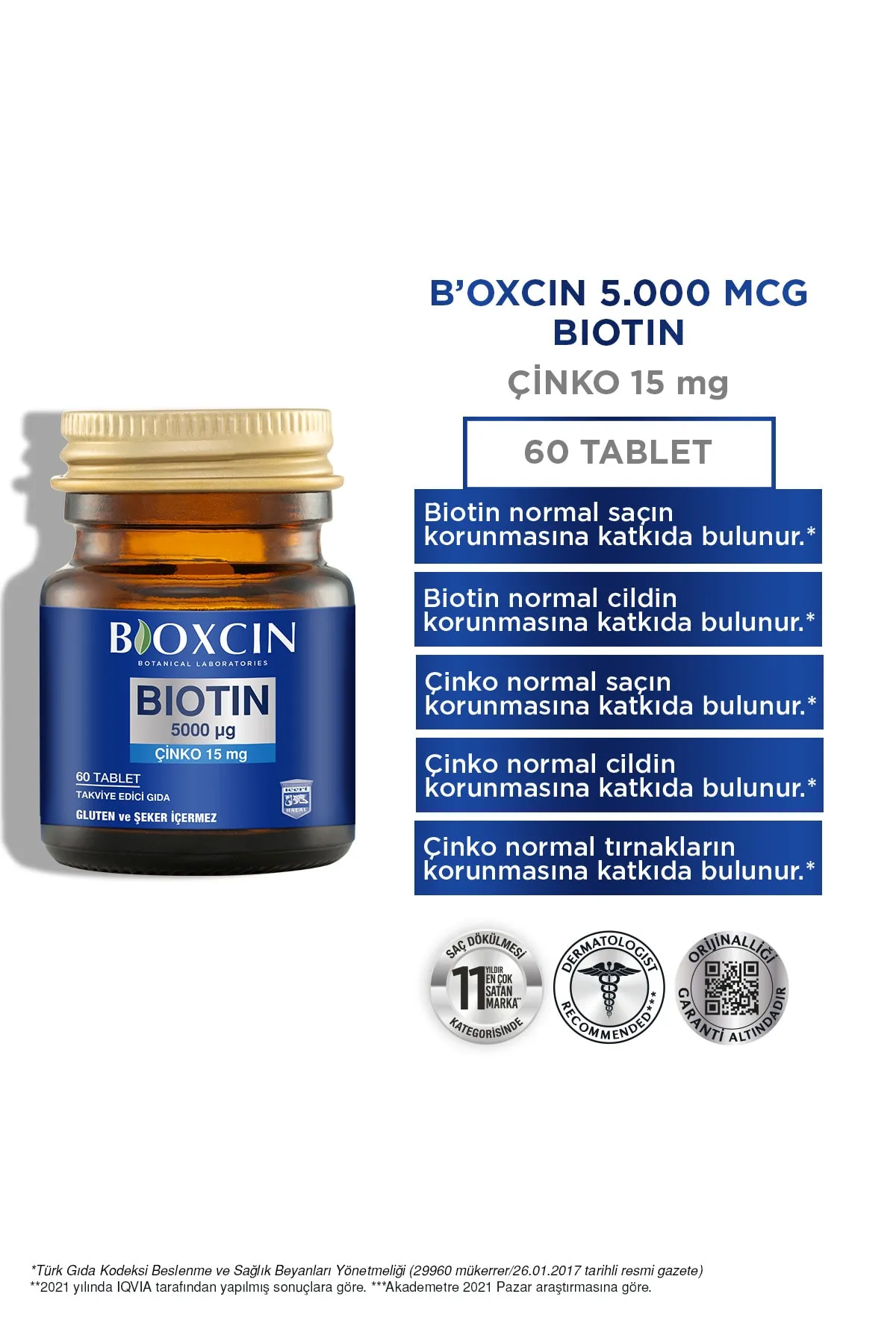 Bioxcin Biotin 5000 mg Çinko 15 mg ALANA Biotin Şampuan 300 ml HEDİYE - 2