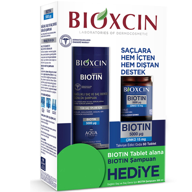 Bioxcin Biotin 5000 mg 60 Tablet + Biotin Şampuan 300 ml - 1