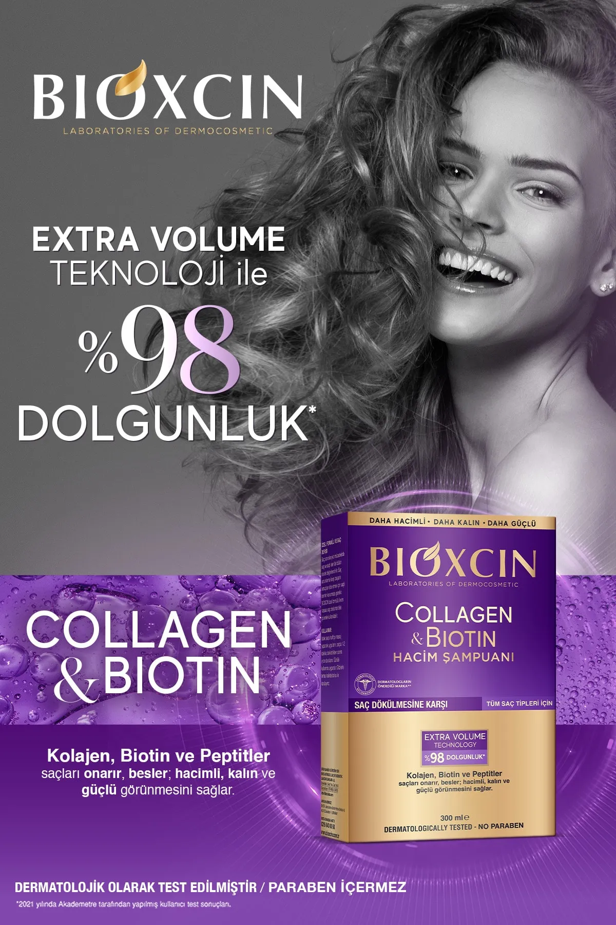 Bioxcin Collagen Biotin Saç Dökülmesine Karşı Şampuan 300 ml - 6