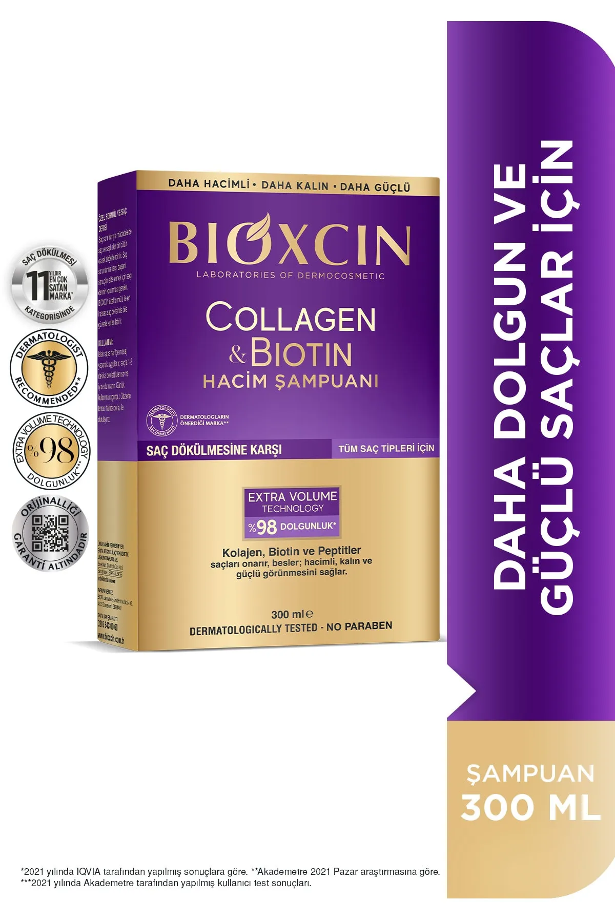 Bioxcin Collagen Biotin Saç Dökülmesine Karşı Şampuan 300 ml - 1