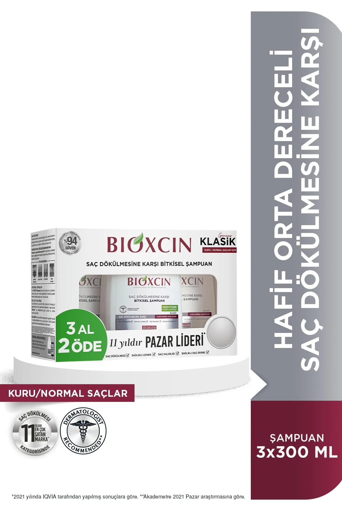 Bioxcin Genesis Şampuan 3 Al 2 Öde Kuru / Normal Saçlar