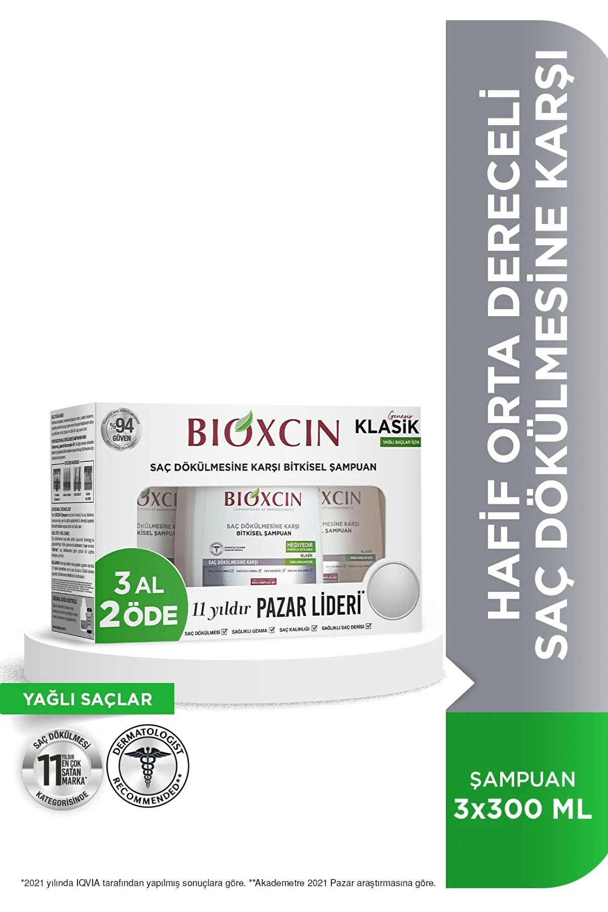 Bioxcin Genesis 3 Al 2 Öde Yağlı Saçlar İçin Şampuan - 1