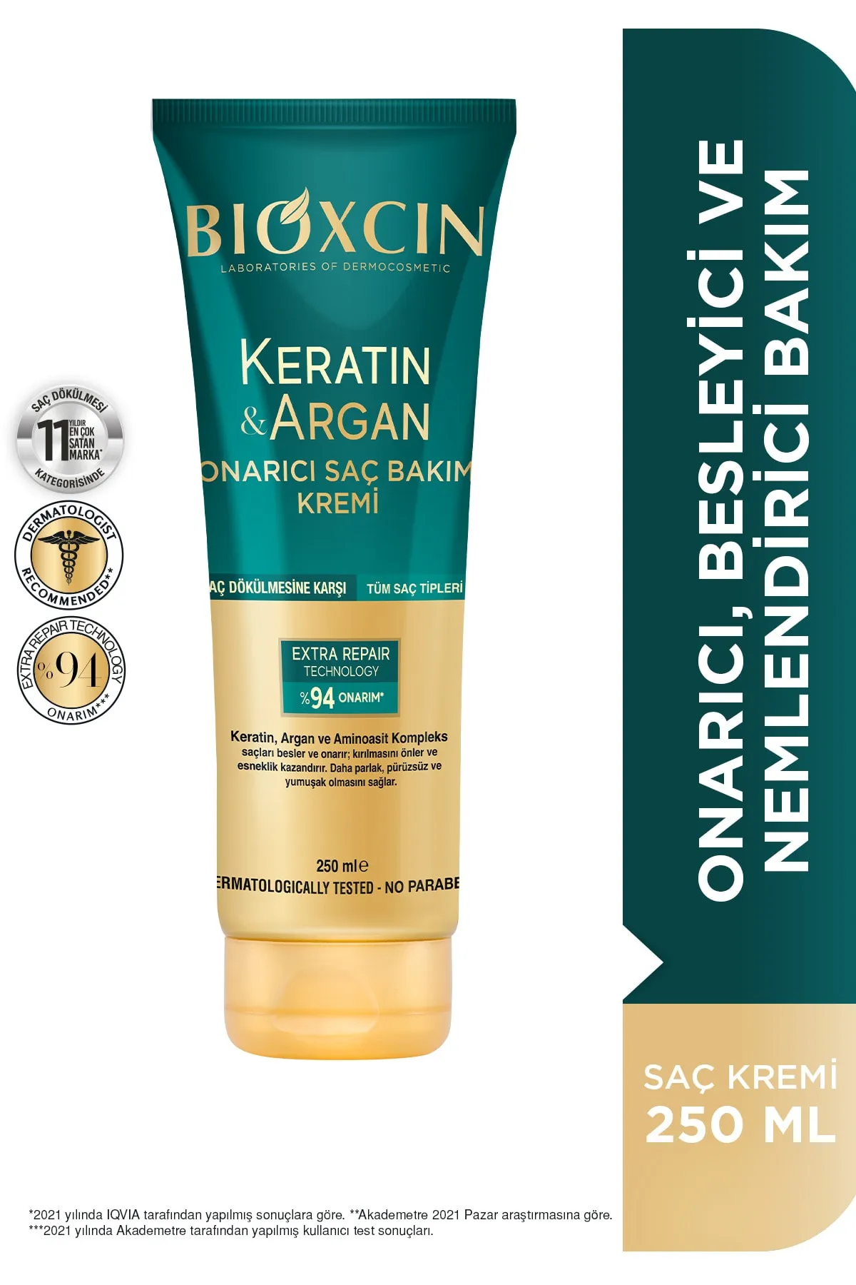 Bioxcin Saç Bakım Kremi Onarıcı Keratin & Argan 250 ml - Bioxcin