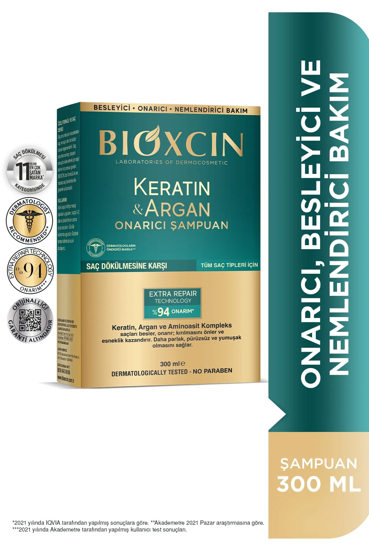 Bioxcin Şampuan Keratin Argan Onarıcı 300 ml - 1