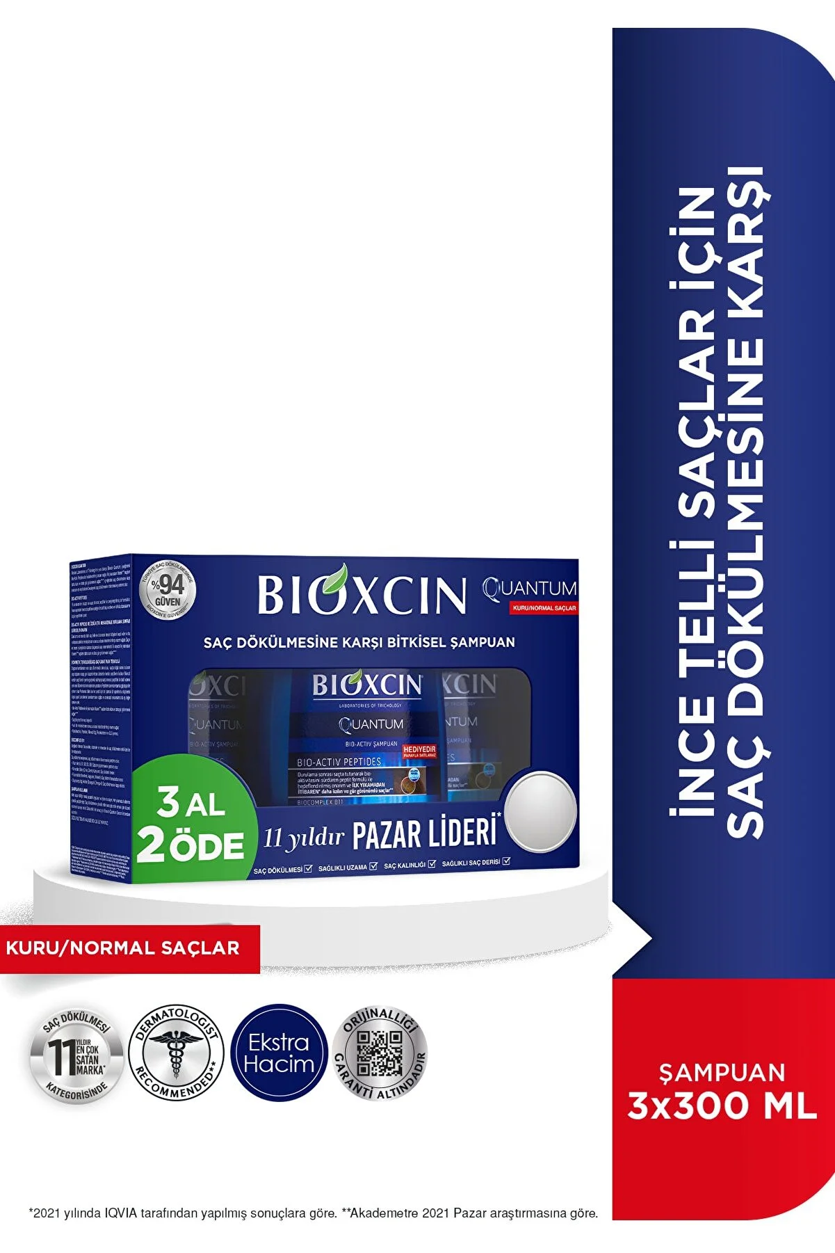 Bioxcin Quantum 3Al 2Öde ( Kuru / Normal Saç ) - Bioxcin