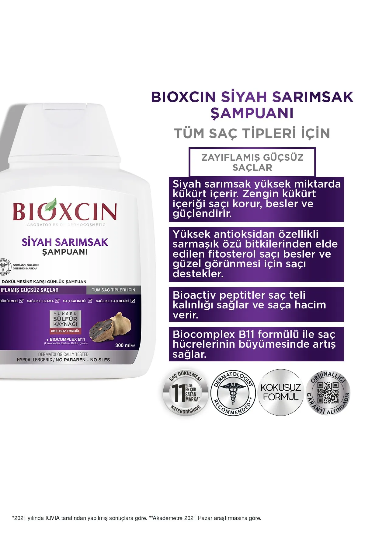 Bioxcin Siyah Sarımsak Şampuanı 300 ml - 3 Al 2 Öde - 2