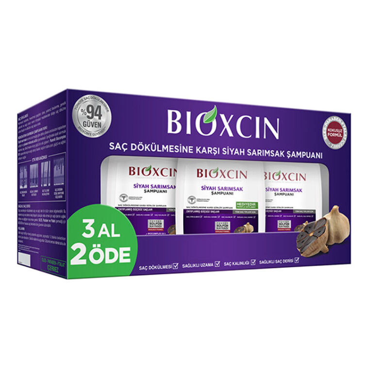 Bioxcin Siyah Sarımsaklı 3x300 ml Saç Dökülmesine Karşı Şampuan - 1
