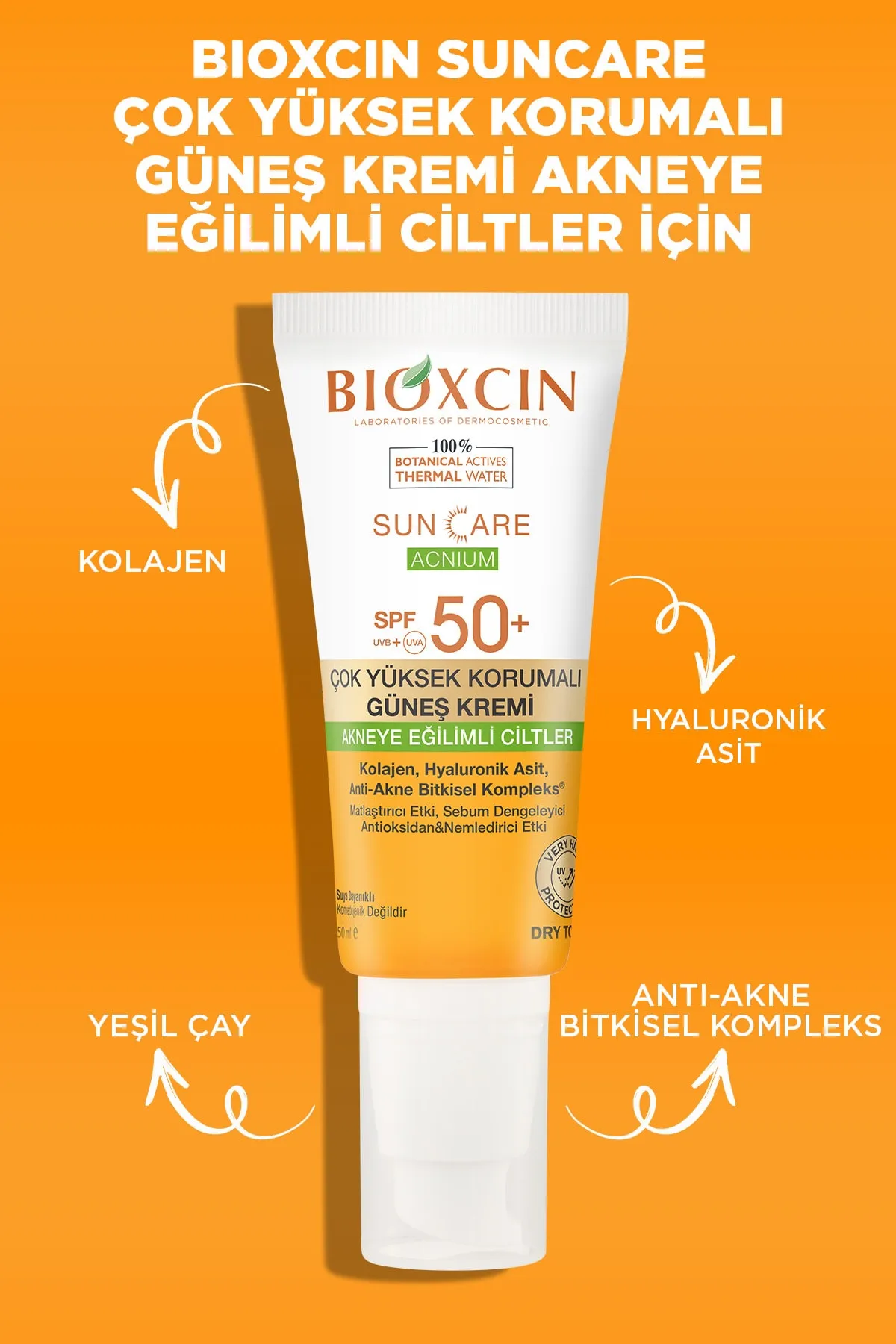 Bioxcin Sun Care Düzensiz Ciltler için Spf 50 Güneş Kremi 50 ml - 6