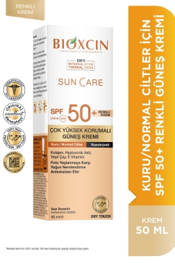 Bioxcin Sun Care Kuru Ciltler için Güneş Kremi SPF 50+ 50 ml - Renkli - 1