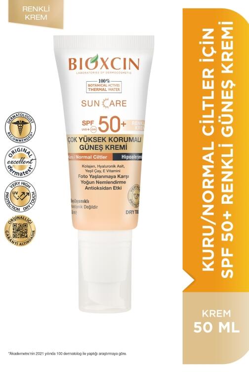 Bioxcin Sun Care Kuru Ciltler için Güneş Kremi SPF 50+ 50 ml - Renkli - 5