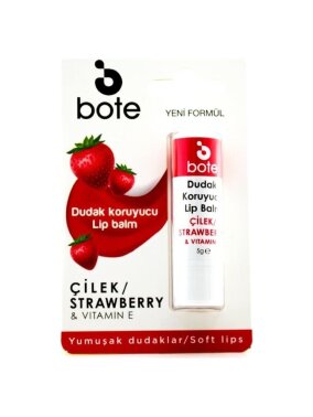 Bote Lip Balm Çilek Aromalı 5 gr Dudak Koruyucu - Bote