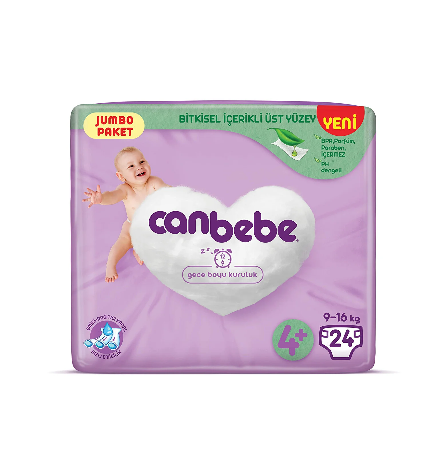Canbebe 4+ Numara Maxi Plus 24'lü Bebek Bezi - 1