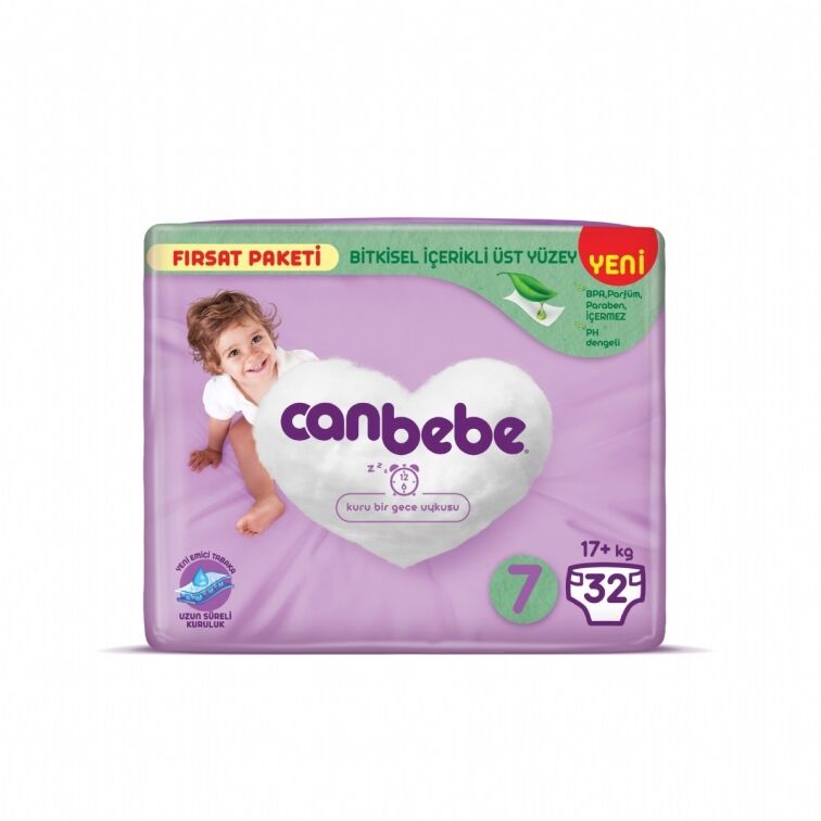 Canbebe 7 Beden Bebek Bezi XXL 17+KG 32 Adet - 1