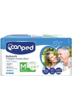 Canped Belbantlı Polietilen Orta Boy M 30'lu Hasta Bezi - Canped