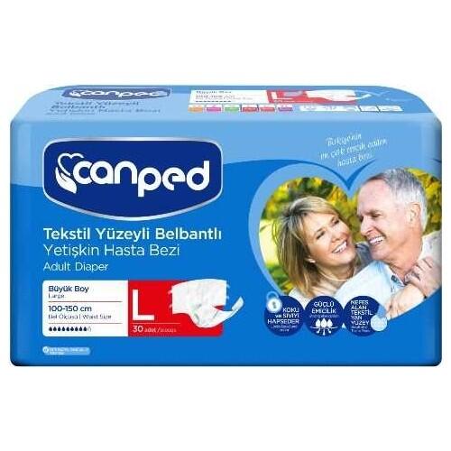 Canped Tekstil Yüzeyli Belbantlı Büyük Boy L 30'lu Hasta Bezi - 3
