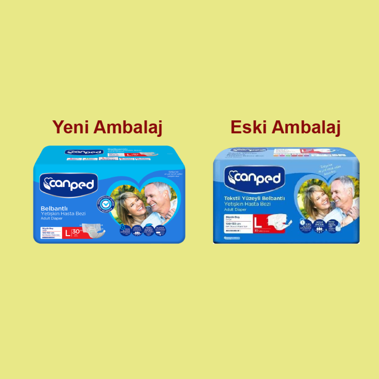 Canped Tekstil Yüzeyli Belbantlı Büyük Boy L 30'lu Hasta Bezi - 2