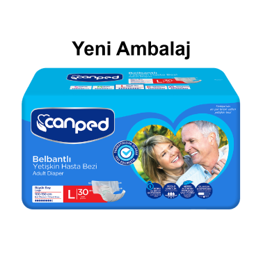 Canped Tekstil Yüzeyli Belbantlı Büyük Boy L 30'lu Hasta Bezi - Canped