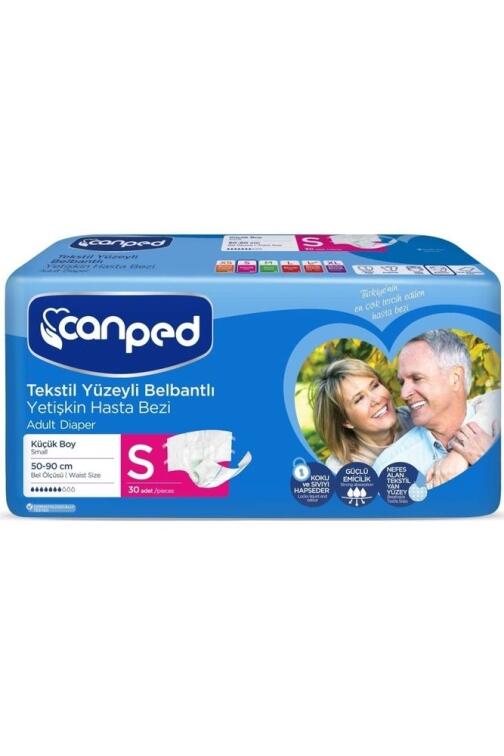 Canped Tekstil Yüzeyli Belbantlı Small 30'lu Hasta Bezi - 1