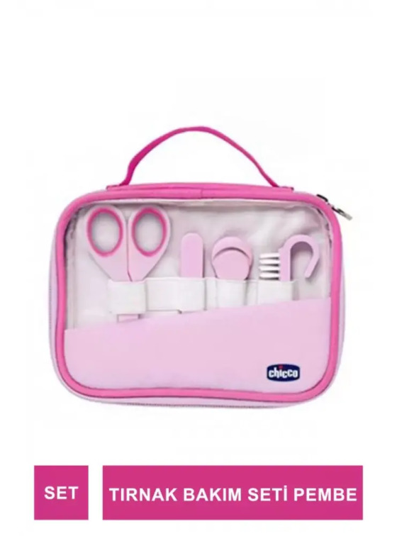 Chicco Çantalı Tırnak Bakım Seti Pembe - Chicco
