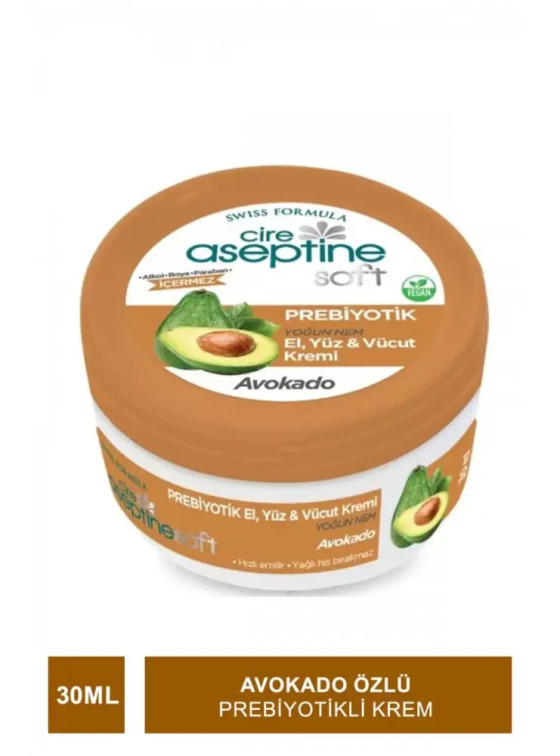 Cire Aseptine Soft Avokado Özlü Yoğun Nemlendirici Prebiyotikli Krem 30 ml - Cire Aseptine