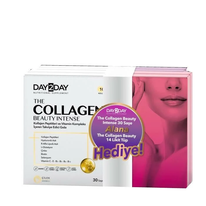 Day2day The Collagen Beauty Intense 30 Şase + The Colagen Beauty Likit Tüp 14'lü Hediye - 1