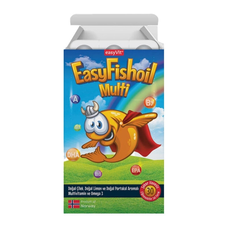 Easy Fish Oil Multi + Omega 3 Çiğnenebilir Tablet 30 Adet - Easyvit