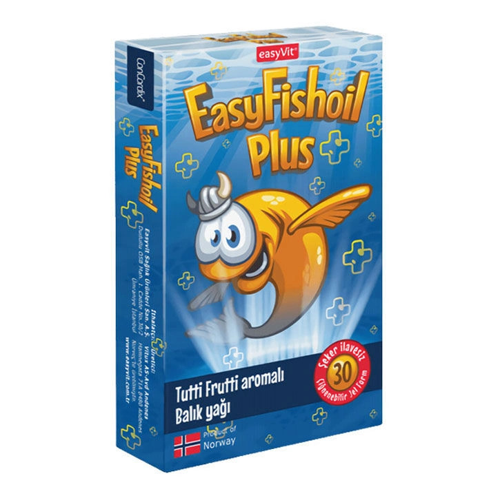 Easy Fish Oil Plus Tutti Frutti Aromalı Balık Yağı 30 Çiğnenebilir Jel - Easyvit