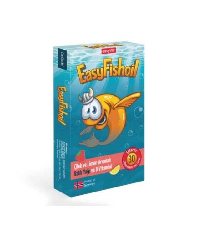 EasyVit EasyFishoil Omega 3 Çilek ve Limon Aromalı 30 Tablet - 1