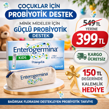 Enterogermina Kids Probiyotik 10 Flakon + Kalemlik Kırtasiye Seti Hediyeli - 
