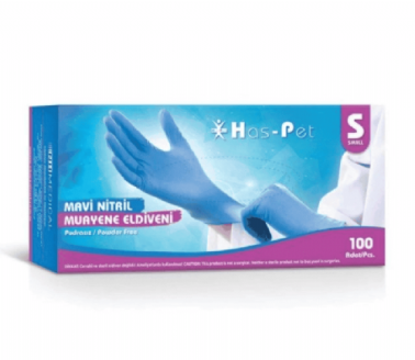 Haspet Nitril Mavi Pudrasız Small Eldiven 100'lü - Haspet