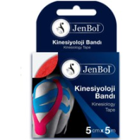 Jenbol Kinesiology Tape Ağrı Bandı 5 cm x 5 m - Kırmızı - 1