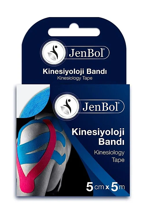 Jenbol Kinesiology Tape Ağrı Bandı 5 cm x 5 m - Mavi - 1