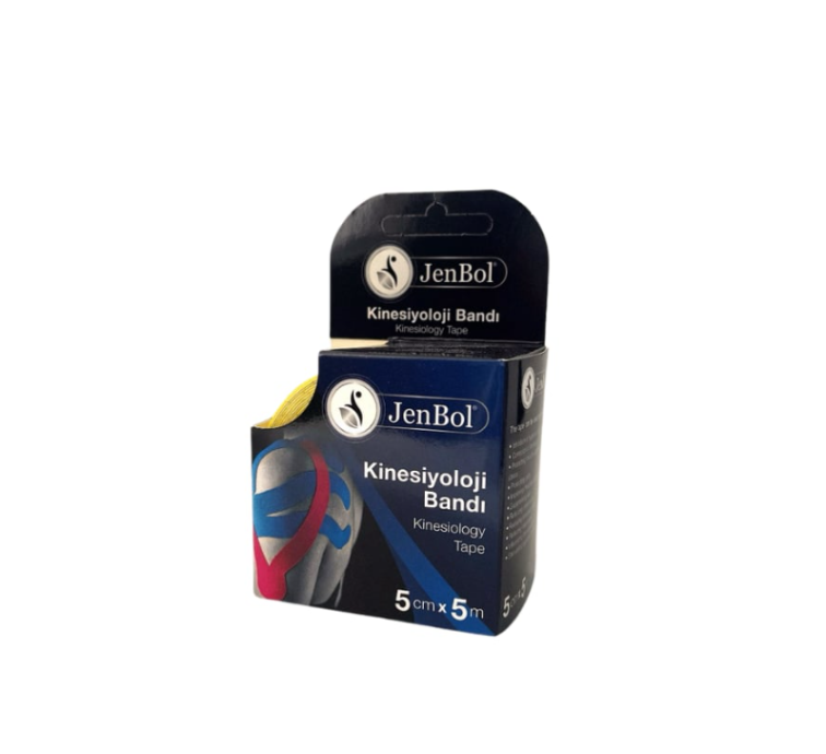 JenBol Kinesiyoloji Ağrı Bandı 5cm x 5m Sarı - 1