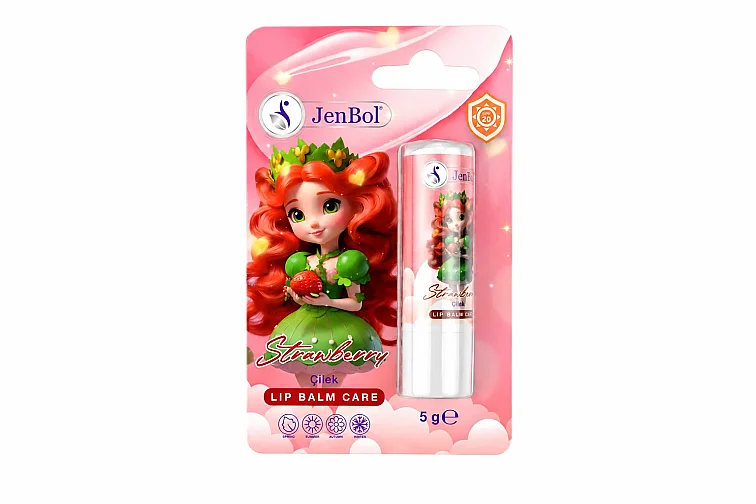 Jenbol Kids Lip Balm Dudak Bakım Kremi Çilek Spf20 5 gr - 1