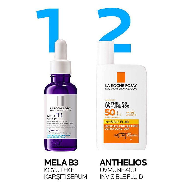 La Roche Posay MELA B3 Koyu Leke Karşıtı Serum 30 ml - Anti-Dark Spots Fluid SPF50+ Yüz Güneş Kremi 50 ml HEDİYE - 2