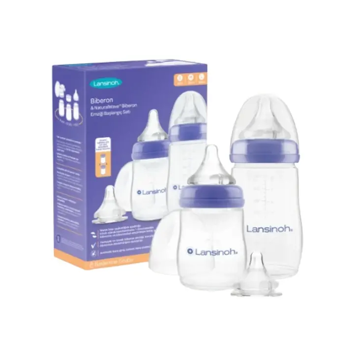 Lansinoh Biberon ve Natural Wave Biberon Emziği Başlangıç Seti - 1
