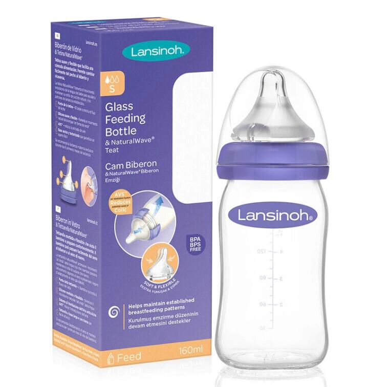 Lansinoh Cam Biberon ve NaturalWave Biberon Emziği 160 ml - Lansinoh