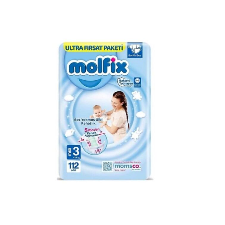 Molfix 3 Numara Midi 112'li Bebek Bezi - 1
