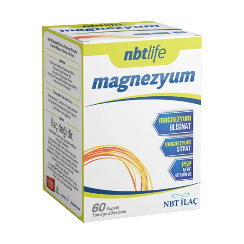 NBT İlaç Magnezyum P5P Takviye Edici Gıda 60 Kapsül - 1