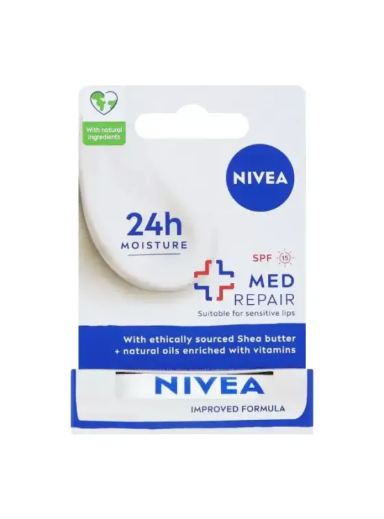 Nivea Bakım Yapan Dudak Bakım Kremi SPF 15 Med Repair 4,8 gr - 1